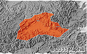 Political 3D Map of Tiantai, desaturated