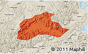 Political 3D Map of Tiantai, shaded relief outside