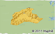 Savanna Style 3D Map of Tiantai, single color outside