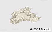 Shaded Relief 3D Map of Tiantai, cropped outside