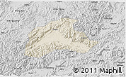 Shaded Relief 3D Map of Tiantai, desaturated
