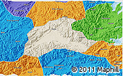 Shaded Relief 3D Map of Tiantai, political outside