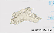 Shaded Relief 3D Map of Tiantai, single color outside