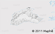Silver Style 3D Map of Tiantai, single color outside