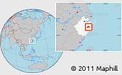 Gray Location Map of Tiantai, highlighted parent region
