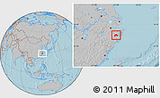Gray Location Map of Tiantai, hill shading