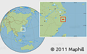 Savanna Style Location Map of Tiantai