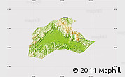Physical Map of Tiantai, cropped outside