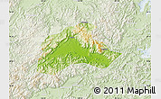 Physical Map of Tiantai, lighten