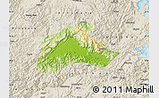 Physical Map of Tiantai, shaded relief outside