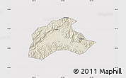 Shaded Relief Map of Tiantai, cropped outside