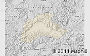 Shaded Relief Map of Tiantai, desaturated