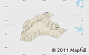 Shaded Relief Map of Tiantai, single color outside
