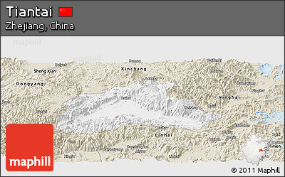 Classic Style Panoramic Map of Tiantai