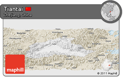 Classic Style Panoramic Map of Tiantai