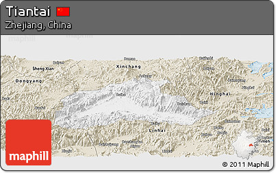 Classic Style Panoramic Map of Tiantai