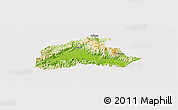 Physical Panoramic Map of Tiantai, cropped outside