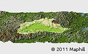 Physical Panoramic Map of Tiantai, darken