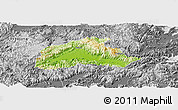 Physical Panoramic Map of Tiantai, desaturated