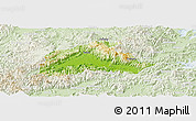 Physical Panoramic Map of Tiantai, lighten