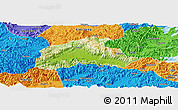 Physical Panoramic Map of Tiantai, political outside