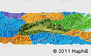 Satellite Panoramic Map of Tiantai, political outside