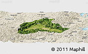 Satellite Panoramic Map of Tiantai, shaded relief outside
