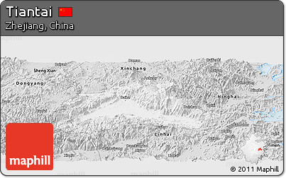 Silver Style Panoramic Map of Tiantai