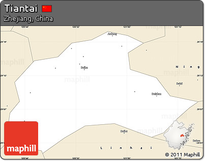 Classic Style Simple Map of Tiantai