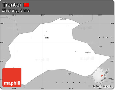 Gray Simple Map of Tiantai