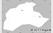Gray Simple Map of Tiantai, single color outside