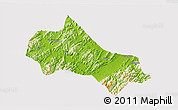 Physical 3D Map of Tonglu, cropped outside