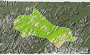 Physical 3D Map of Tonglu, darken, semi-desaturated