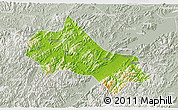 Physical 3D Map of Tonglu, lighten, semi-desaturated
