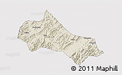 Shaded Relief 3D Map of Tonglu, cropped outside