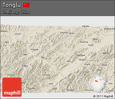Shaded Relief 3D Map of Tonglu