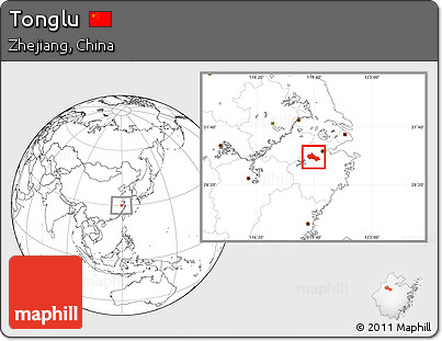 Blank Location Map of Tonglu