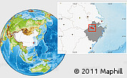 Physical Location Map of Tonglu, highlighted country, highlighted parent region