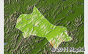 Physical Map of Tonglu, darken