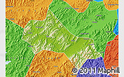 Physical Map of Tonglu, political outside