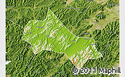 Physical Map of Tonglu, satellite outside