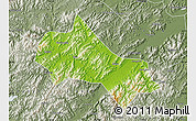 Physical Map of Tonglu, semi-desaturated