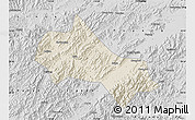 Shaded Relief Map of Tonglu, desaturated