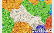 Shaded Relief Map of Tonglu, political outside