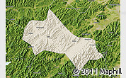 Shaded Relief Map of Tonglu, satellite outside