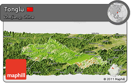 Physical Panoramic Map of Tonglu, satellite outside