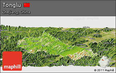 Physical Panoramic Map of Tonglu, satellite outside