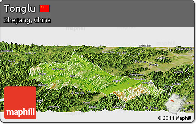 Physical Panoramic Map of Tonglu, satellite outside