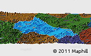 Political Panoramic Map of Tonglu, darken