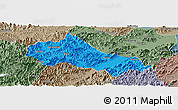 Political Panoramic Map of Tonglu, semi-desaturated